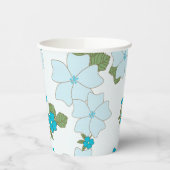 Blaublumen, Blumenmuster, Muster der Blume Pappbecher (Links)