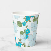 Blaublumen, Blumenmuster, Muster der Blume Pappbecher (Rechts)