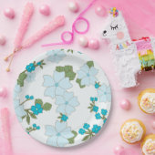 Blaublumen, Blumenmuster, Muster der Blume Pappteller (Party)