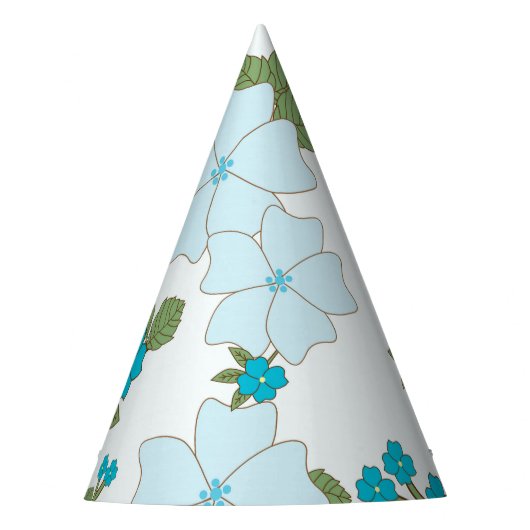 Blaublumen, Blumenmuster, Muster der Blume Partyhütchen (Vorderseite)