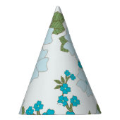 Blaublumen, Blumenmuster, Muster der Blume Partyhütchen (Rechts)