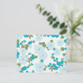 Blaublumen, Blumenmuster, Muster der Blume Postkarte (Stehend Vorderseite)