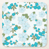 Blaublumen, Blumenmuster, Muster der Blume Rechteckiger Pappuntersetzer (Vorderseite)