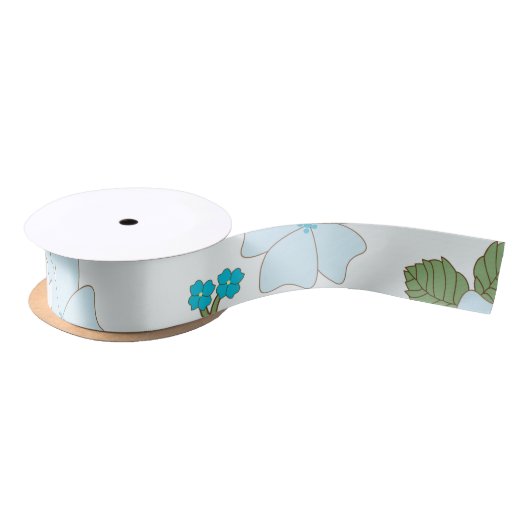 Blaublumen, Blumenmuster, Muster der Blume Satinband (Spule)