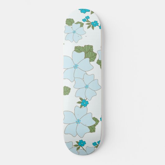 Blaublumen, Blumenmuster, Muster der Blume Skateboard (Vorderseite)