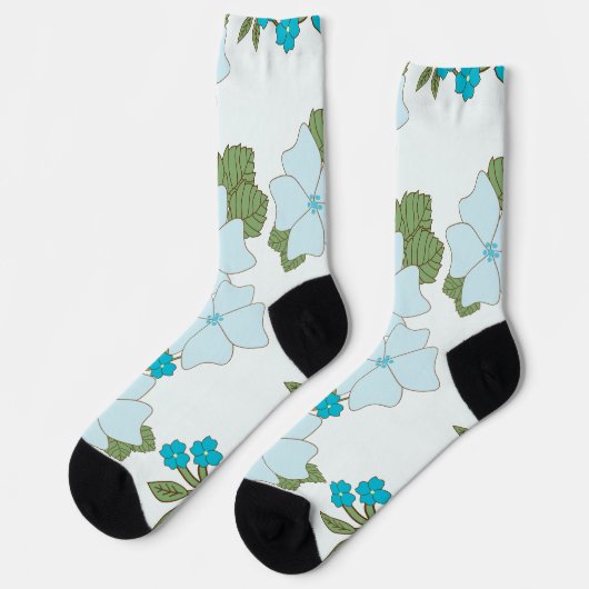 Blaublumen, Blumenmuster, Muster der Blume Socken (Linkes Detail)