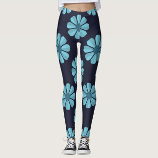 Blaublumen, dunkle Leggings