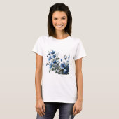 Blaublumen Frauenhemd T-Shirt (Vorne ganz)