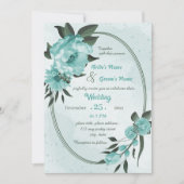 Blaublumen, geometrische Hochzeit Einladung (Vorderseite)