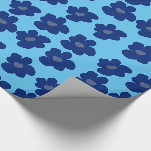 Blaublumen Geschenkpapier (Ecke)
