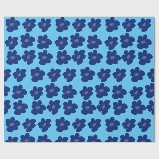 Blaublumen Geschenkpapier (Flach)