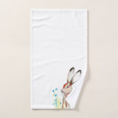 Blaublumen Hare Rabbit Wildblumen Wasserfarbe Badhandtuch Set (Handtuch)