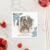 Blaublumen Klasse 2022 Abschluss Foto Serviette (Beispiel)