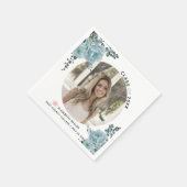 Blaublumen Klasse 2022 Abschluss Foto Serviette (Ecke)