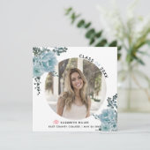 Blaublumen Klasse 2023 Abschluss Foto Ankündigung (Stehend Vorderseite)