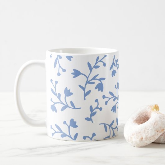 Blaublumen klassische Kaffee-Tasse Kaffeetasse (Mit Donut)