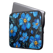 Blaublumen Laptopschutzhülle (Vorderseite Links)