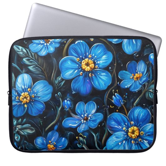 Blaublumen Laptopschutzhülle (Vorderseite)