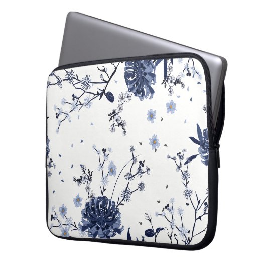 Blaublumen Laptopschutzhülle (Vorderseite Links)