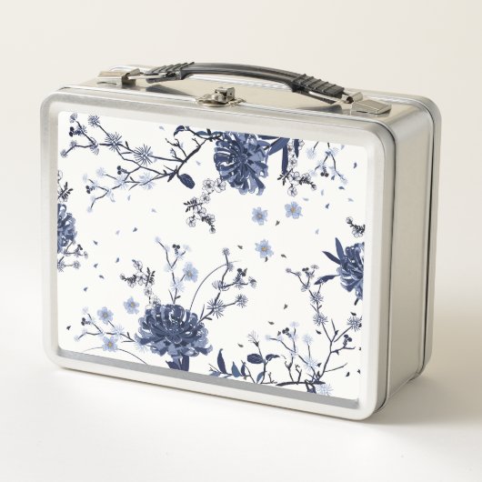 Blaublumen Metall Brotdose (Vorderseite)