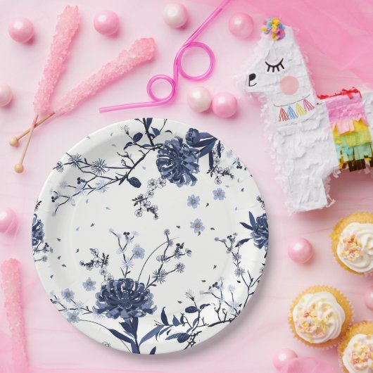 Blaublumen Pappteller (Party)