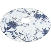Blaublumen Polyester Weihnachtsbaumdecke (Schrägansicht)