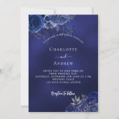 Blaublumen QR-Code UAWG Hochzeit Einladung (Vorderseite)