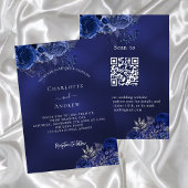 Blaublumen QR-Code UAWG Luxus Hochzeit Einladung