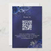 Blaublumen QR-Code UAWG Luxus Hochzeit Einladung (Rückseite)
