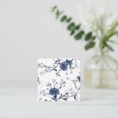 Blaublumen Quadratische Visitenkarte (Stehend Vorderseite)