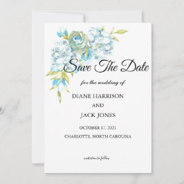 Blaublumen Save the Date Hochzeit Einladung