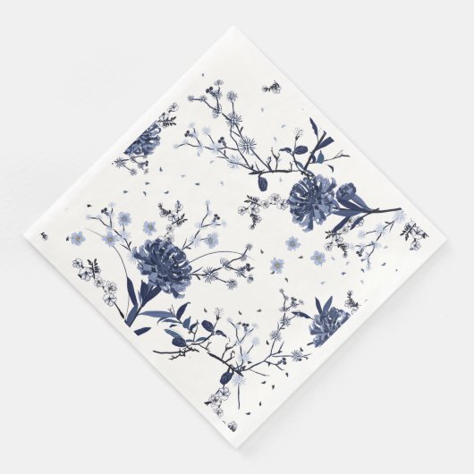 Blaublumen Serviette (Ecke)