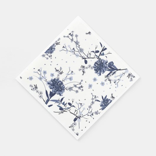 Blaublumen Serviette (Ecke)