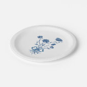 Blaublumen und Teller aus Bow Paper (Schrägansicht)