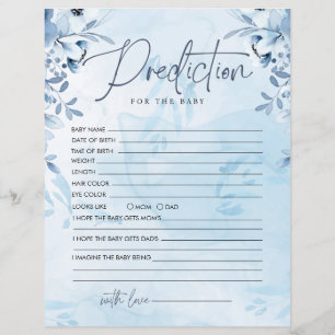 Blaublumen Vorhersage für Baby Showgame