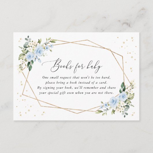 Blaublumen, weiße Blume, Boho, Babybücher Begleitkarte (Vorderseite)