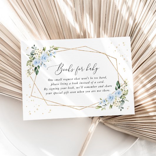 Blaublumen, weiße Blume, Boho, Babybücher Begleitkarte