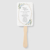 Blaublumen, weiße Blume, Boho, Hochzeitsprogramm Fächer (Vorderseite)