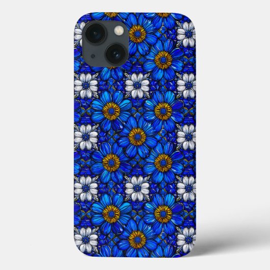 Blaublumenmuster Case-Mate iPhone Hülle (Rückseite)