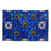Blaublumenmuster Kissenbezug (Rückseite)