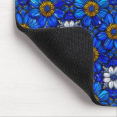 Blaublumenmuster Mousepad (Ecke)