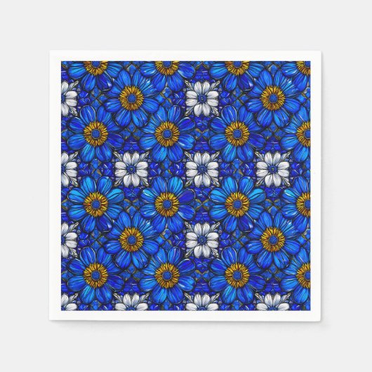 Blaublumenmuster Serviette (Vorderseite)