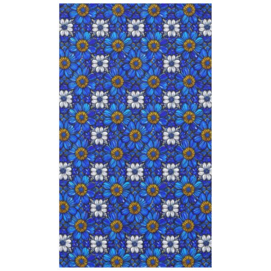 Blaublumenmuster Tischdecke (Vorderseite)