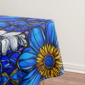 Blaublumenmuster Tischdecke (Beispiel)