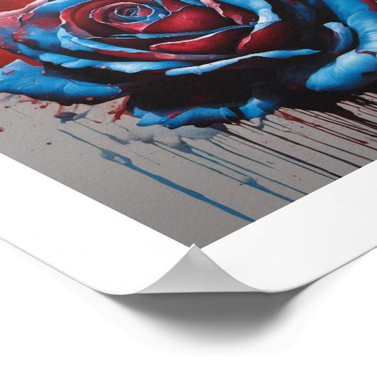 Blaublut-Moon-Rose-Poster Poster (Ecke)