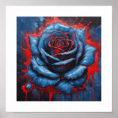 Blaublut-Moon-Rose-Poster Poster (Vorne)