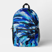 Blaublüte Bedruckter Rucksack (Vorderseite)
