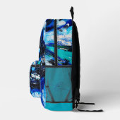 Blaublüte Bedruckter Rucksack (Rechts)