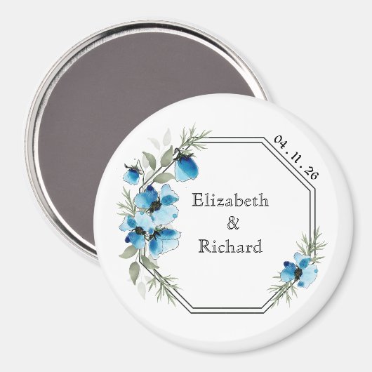 Blaublüten Magnet (Vorderseite/Rückseite)