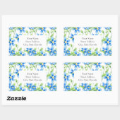 "Blaublüten" Rechteckiger Aufkleber (Blatt)